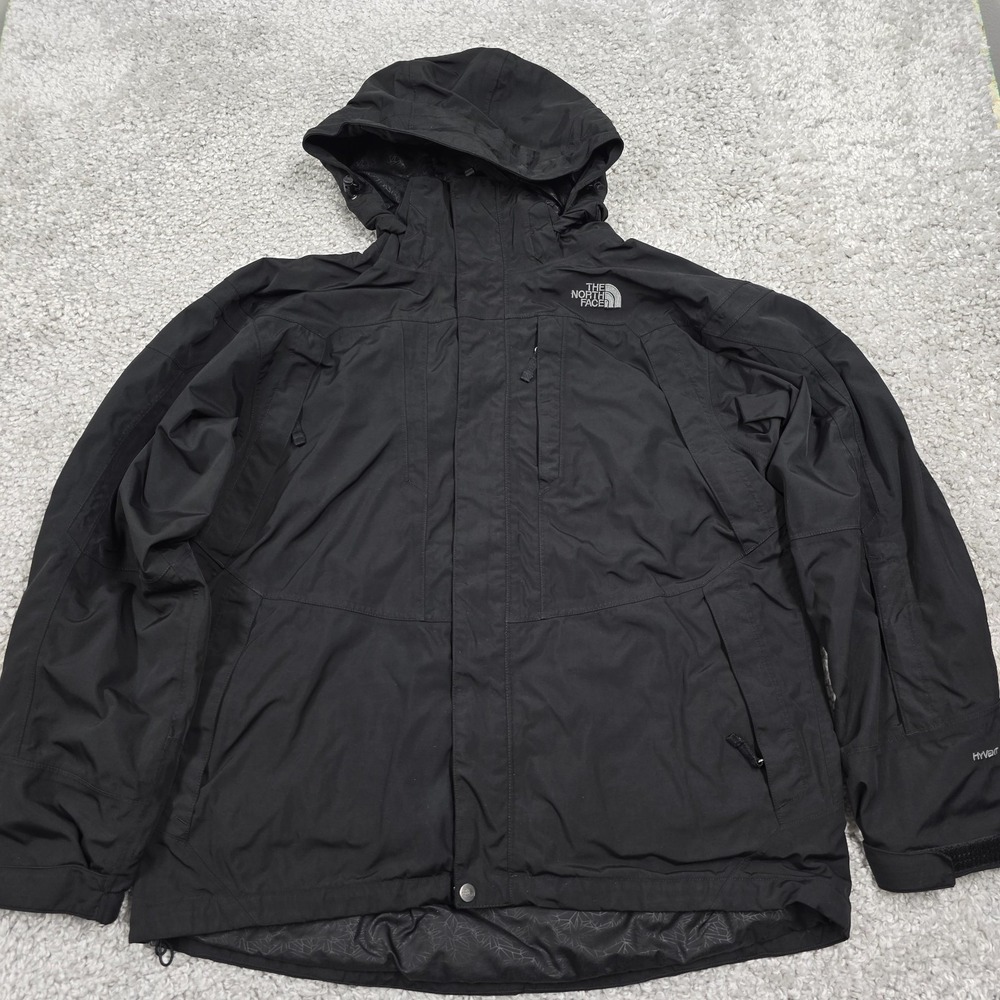 The North Face‎ HyVent Ski Jacket Mens Large Black Gorpcore Outdoors [READ]